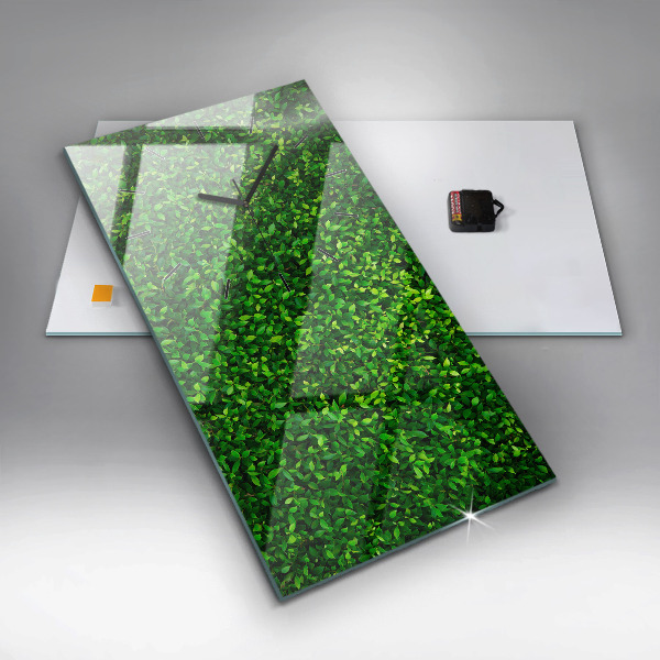 Modern vertical wall clock Hedge leaves