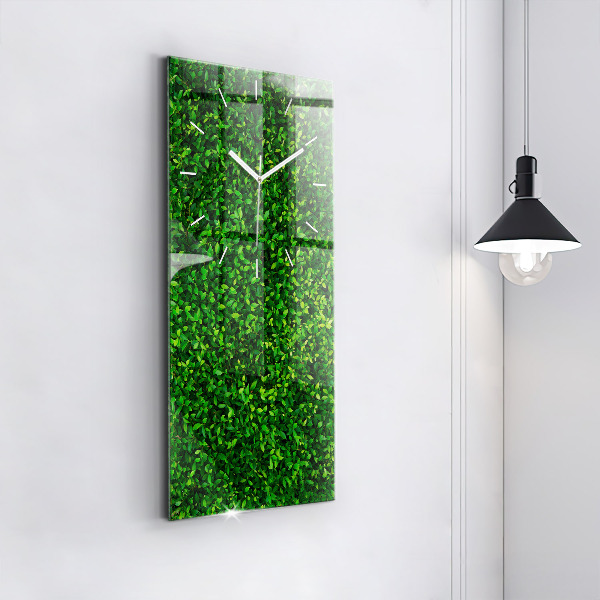 Modern vertical wall clock Hedge leaves