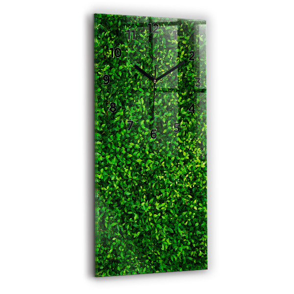 Modern vertical wall clock Hedge leaves