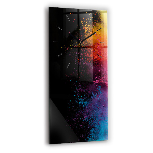 Modern vertical wall clock Explosion of colors