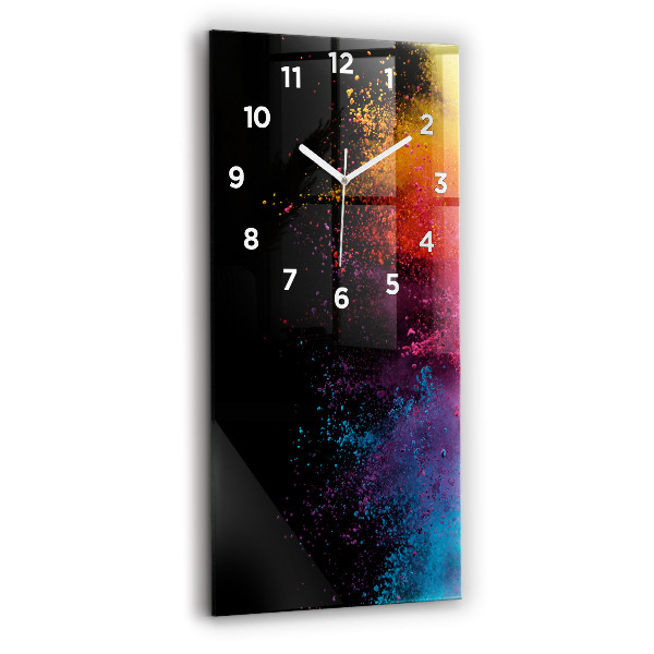 Modern vertical wall clock Explosion of colors