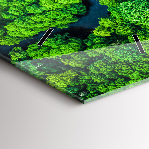 Modern vertical wall clock River in the forest