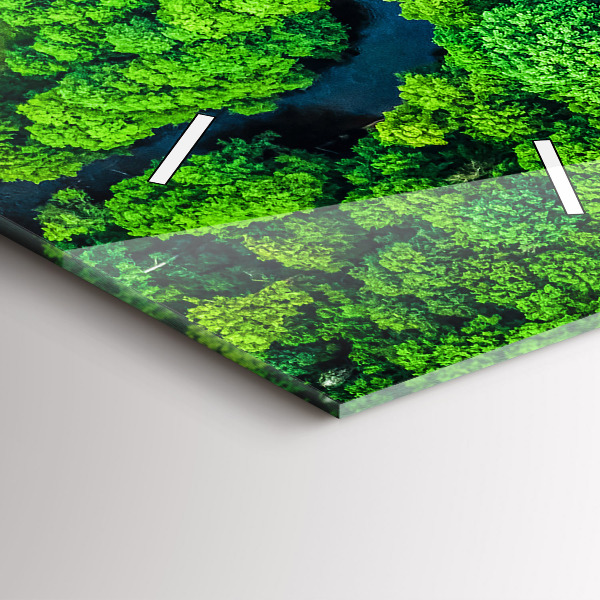 Modern vertical wall clock River in the forest