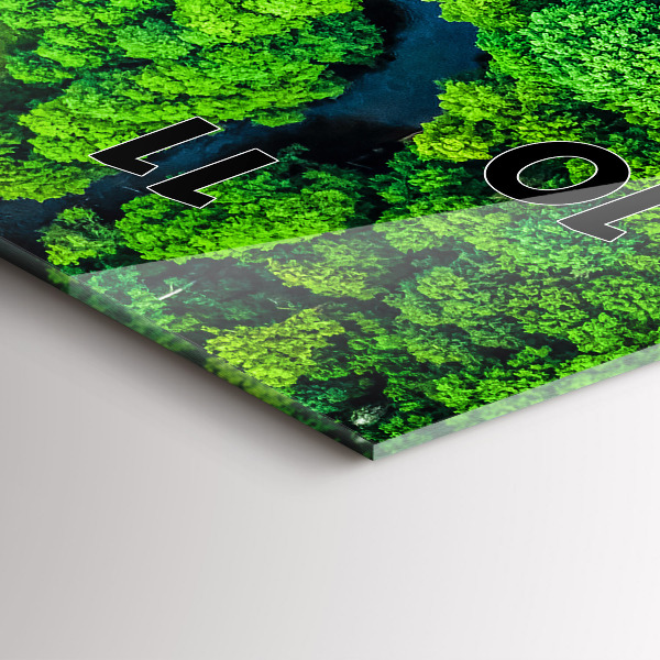 Modern vertical wall clock River in the forest