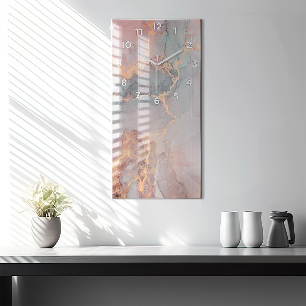 Modern vertical wall clock Marble texture