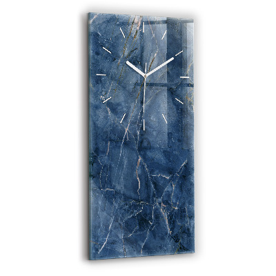 Modern vertical wall clock Blue marble texture