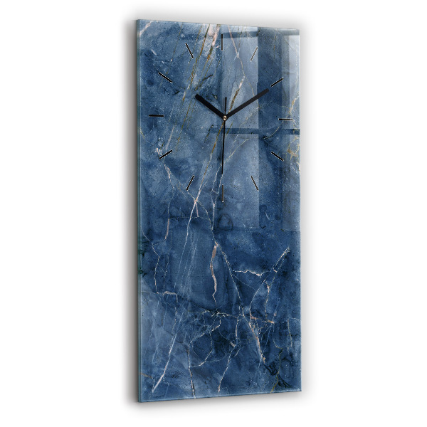 Modern vertical wall clock Blue marble texture