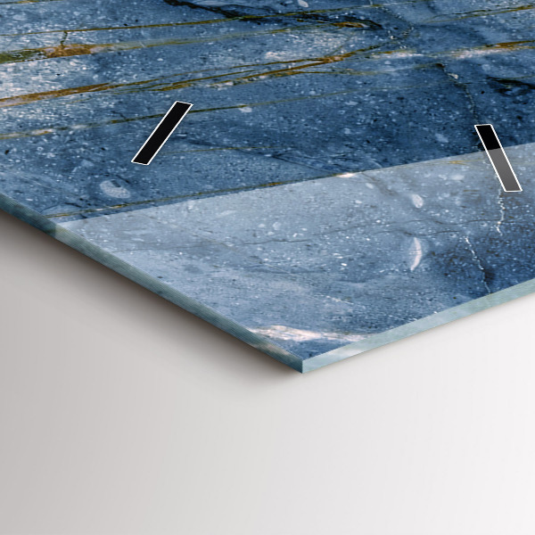 Modern vertical wall clock Blue marble texture