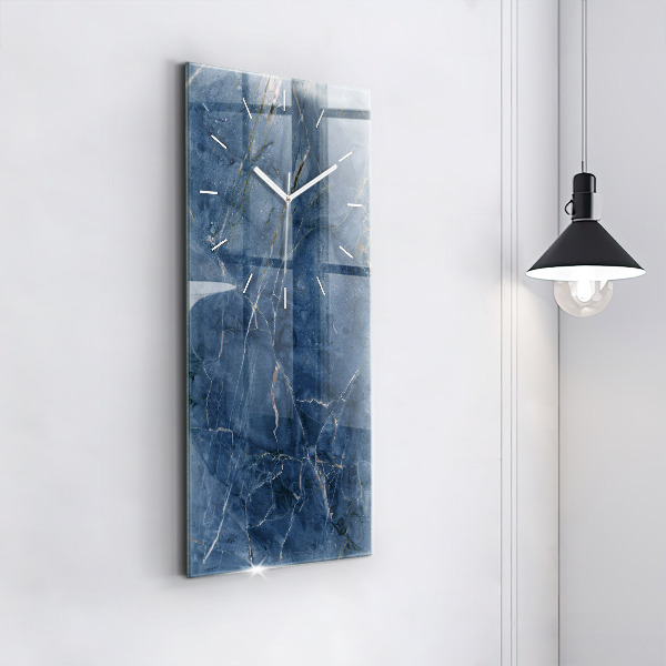 Modern vertical wall clock Blue marble texture