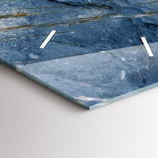 Modern vertical wall clock Blue marble texture