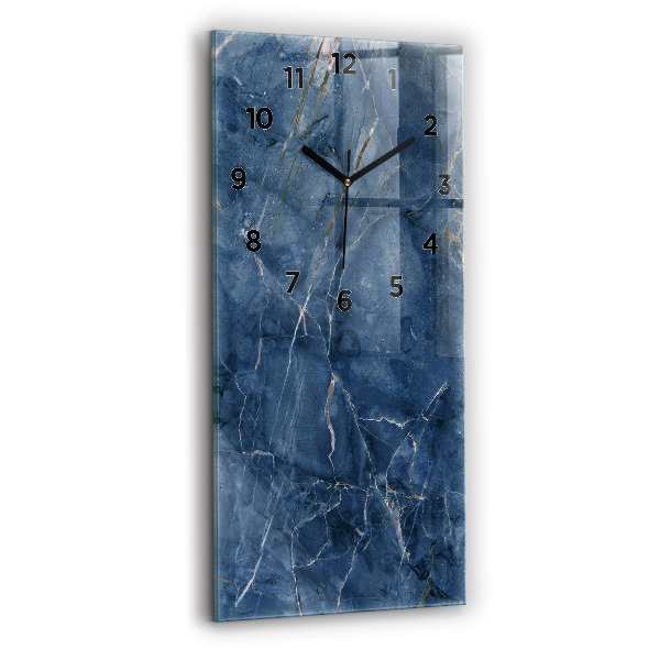 Modern vertical wall clock Blue marble texture