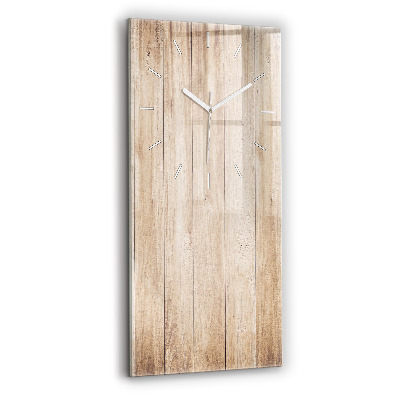 Modern vertical wall clock Wooden texture