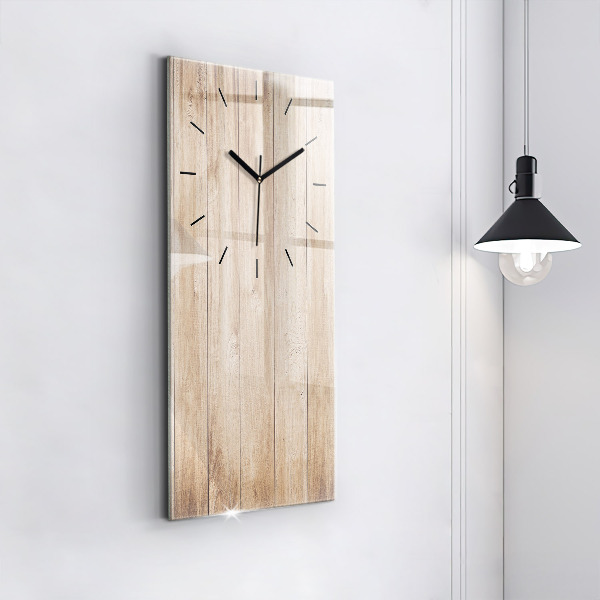 Modern vertical wall clock Wooden texture