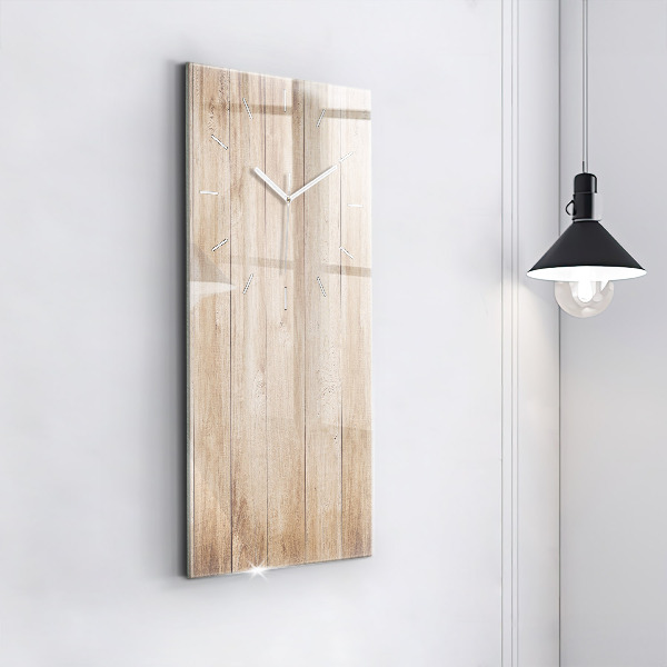 Modern vertical wall clock Wooden texture