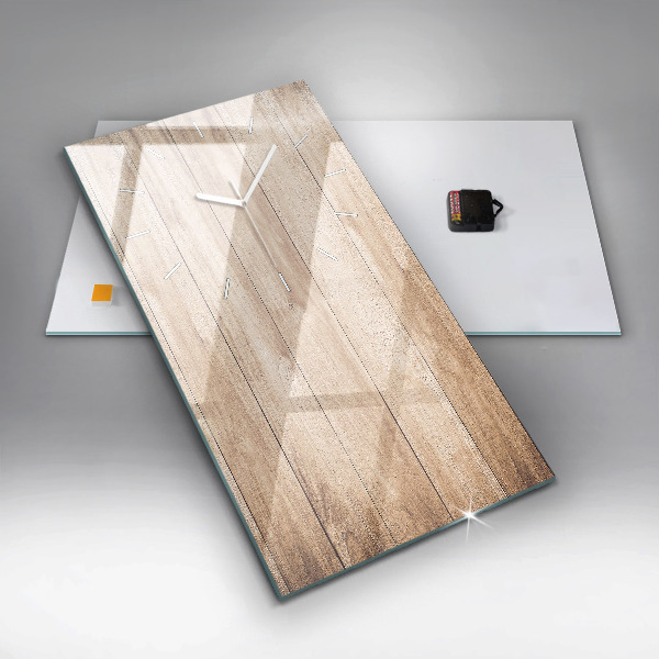 Modern vertical wall clock Wooden texture