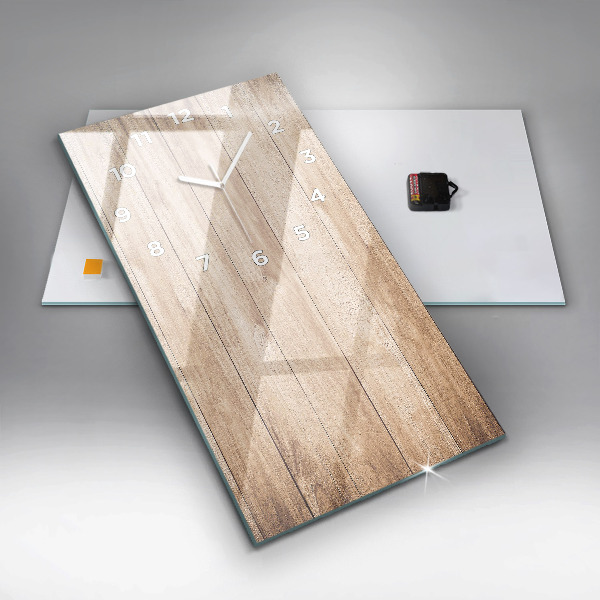 Modern vertical wall clock Wooden texture