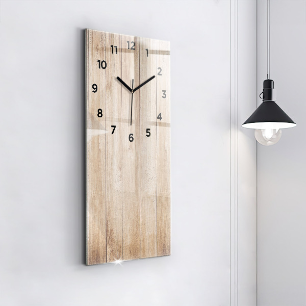 Modern vertical wall clock Wooden texture