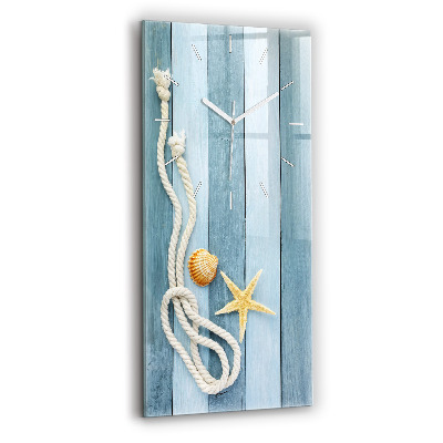 Modern vertical wall clock Boards stripes and shell