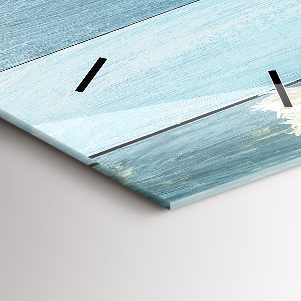 Modern vertical wall clock Boards stripes and shell
