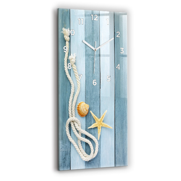 Modern vertical wall clock Boards stripes and shell