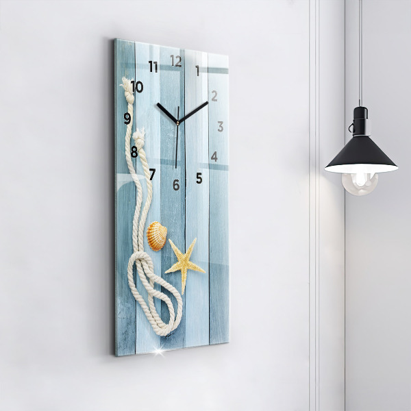 Modern vertical wall clock Boards stripes and shell