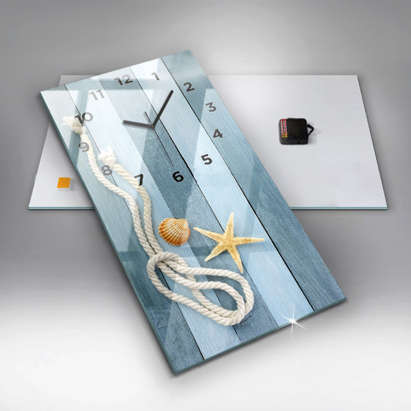 Modern vertical wall clock Boards stripes and shell