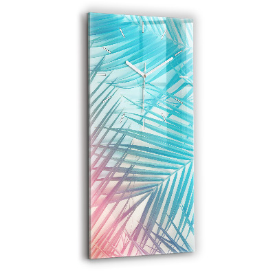 Modern vertical wall clock Tropical palm tree