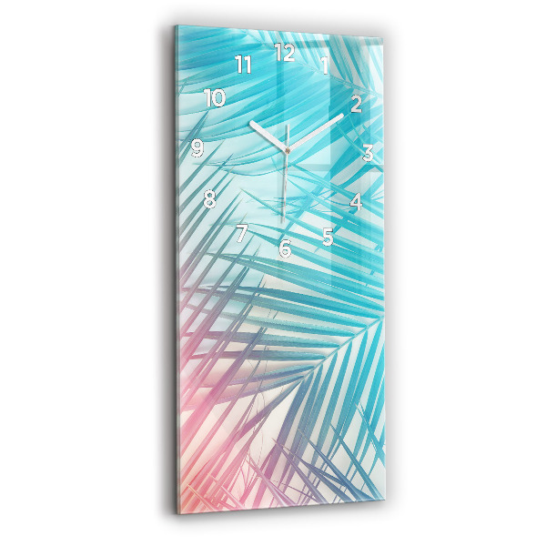 Modern vertical wall clock Tropical palm tree