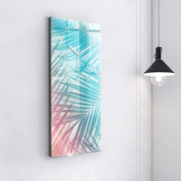 Modern vertical wall clock Tropical palm tree