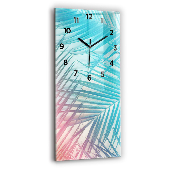 Modern vertical wall clock Tropical palm tree