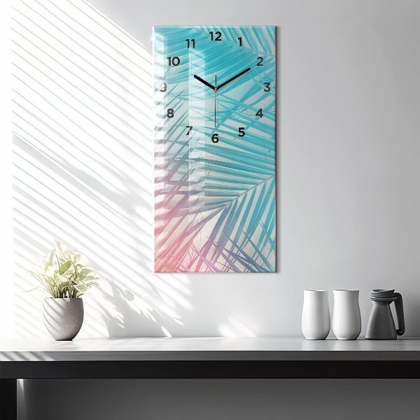 Modern vertical wall clock Tropical palm tree