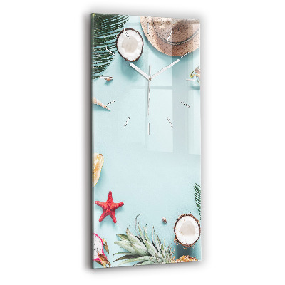 Modern vertical wall clock Summer composition