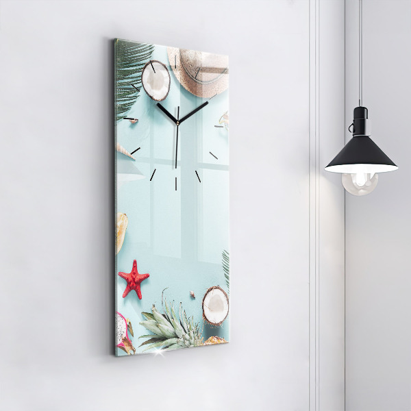 Modern vertical wall clock Summer composition