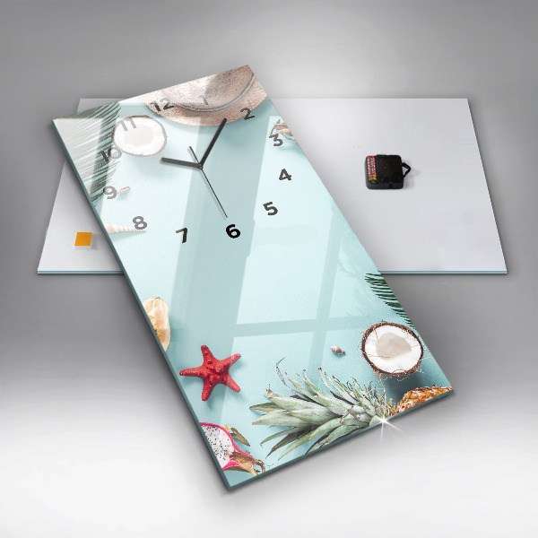 Modern vertical wall clock Summer composition
