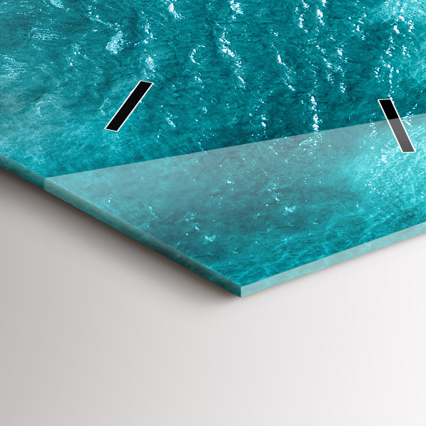 Modern vertical wall clock sea beach people