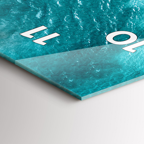 Modern vertical wall clock sea beach people