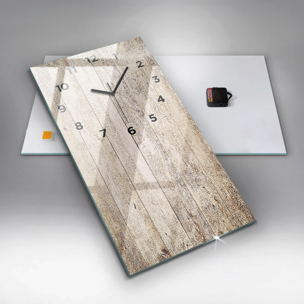 Modern vertical wall clock Wooden panels