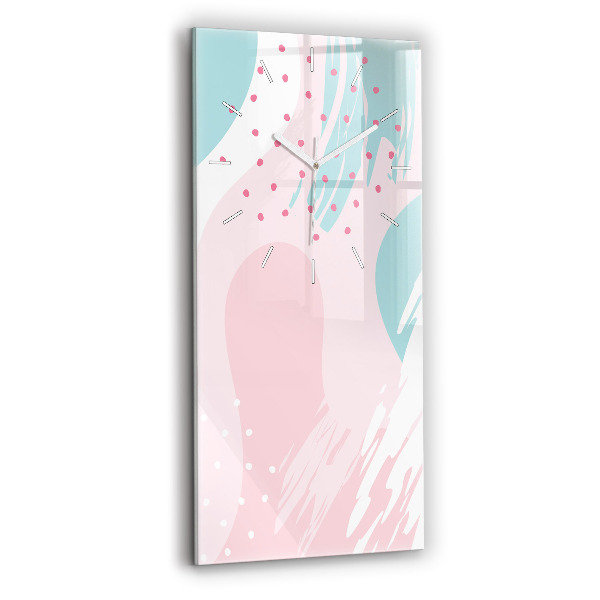 Modern vertical wall clock Pastel abstraction