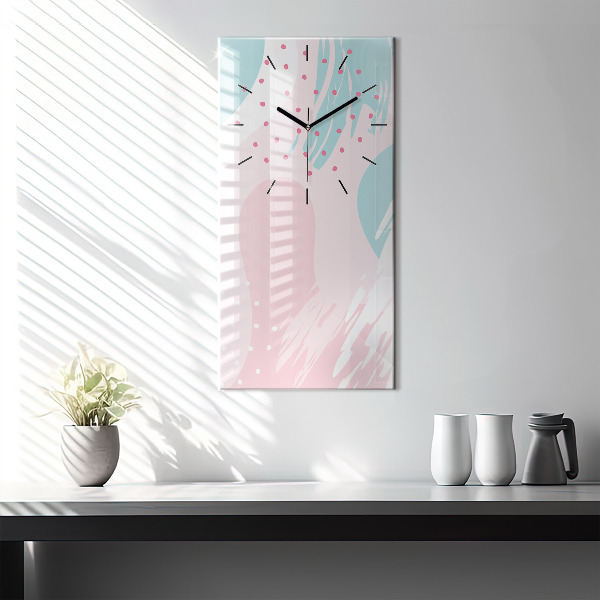 Modern vertical wall clock Pastel abstraction