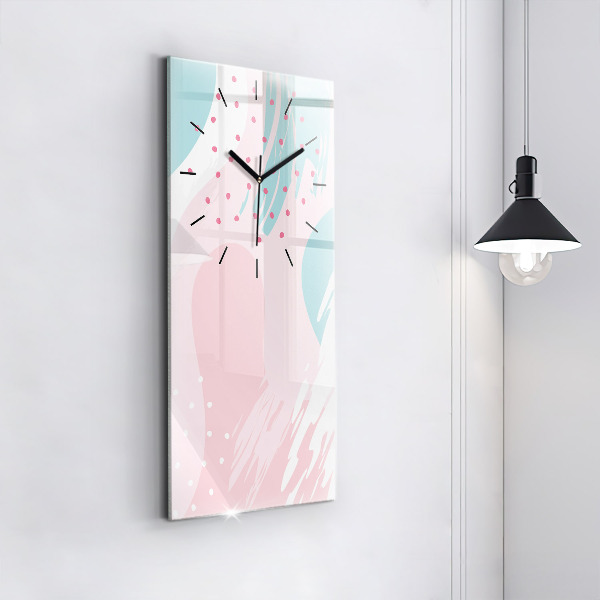 Modern vertical wall clock Pastel abstraction