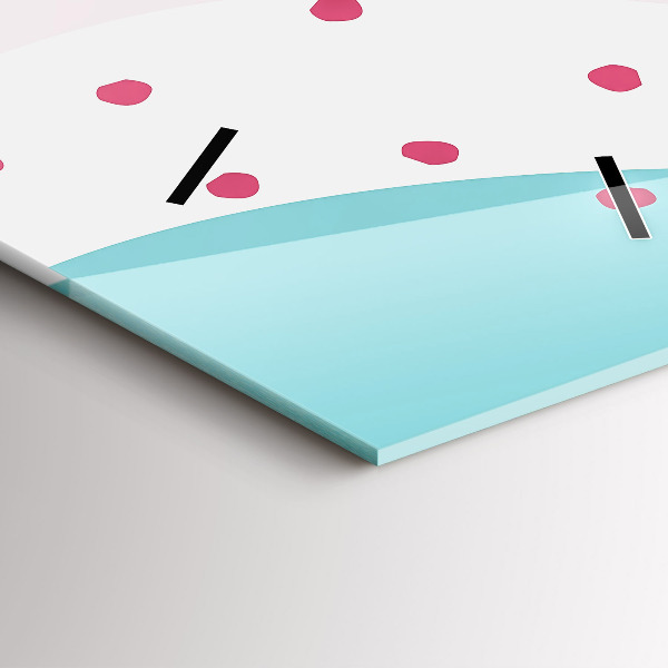 Modern vertical wall clock Pastel abstraction