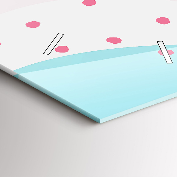 Modern vertical wall clock Pastel abstraction