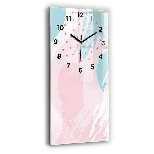 Modern vertical wall clock Pastel abstraction