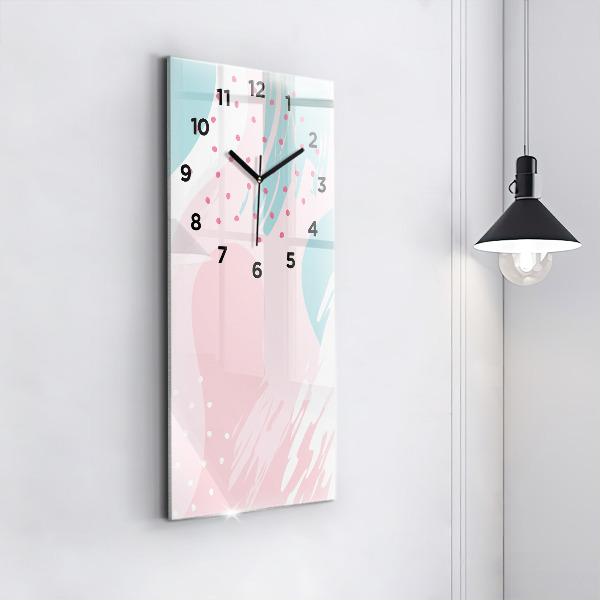 Modern vertical wall clock Pastel abstraction