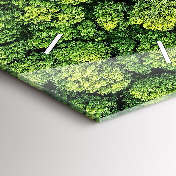 Modern vertical wall clock Forest from above