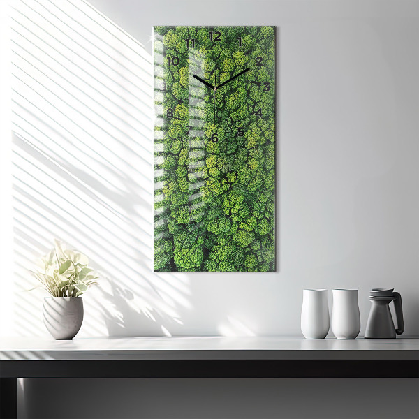 Modern vertical wall clock Forest from above