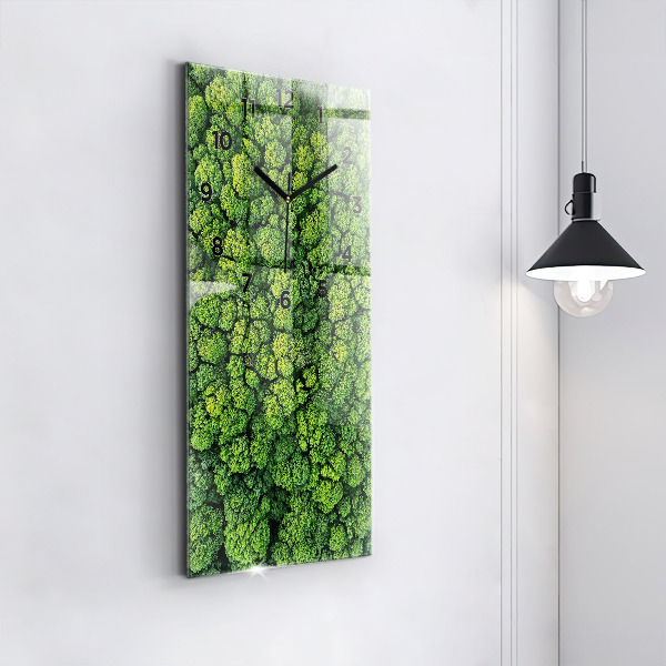 Modern vertical wall clock Forest from above