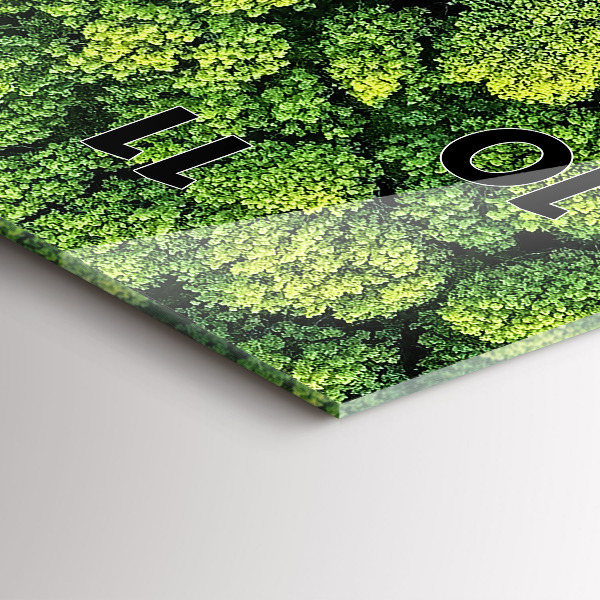 Modern vertical wall clock Forest from above