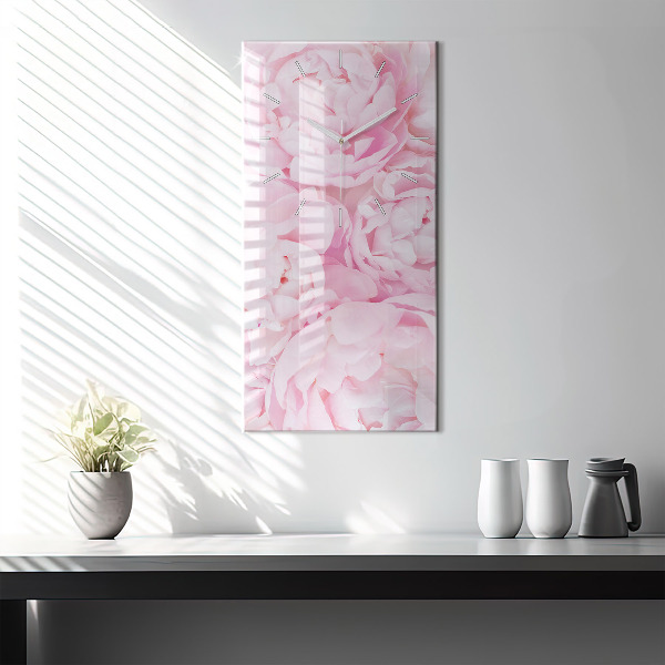 Modern vertical wall clock Blooming flowers