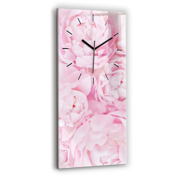Modern vertical wall clock Blooming flowers